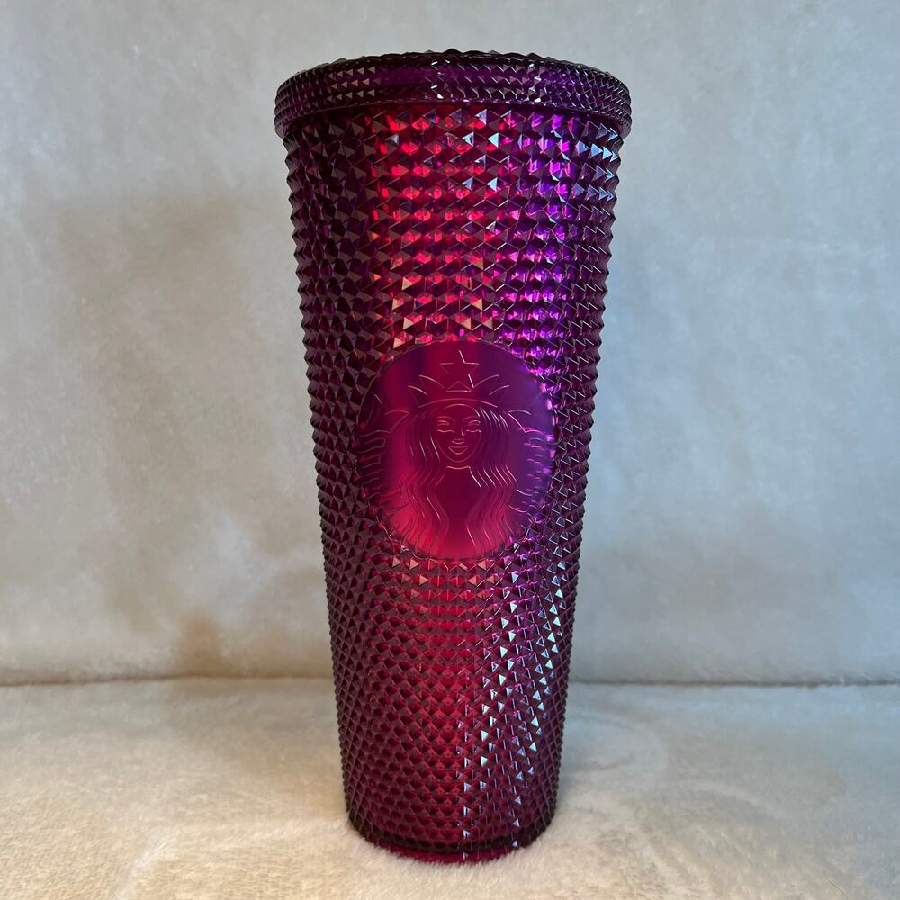 Starbucks Pink Bling Berry Blast 2022 Cold Cup Studded Venti Tumbler 24oz NEW